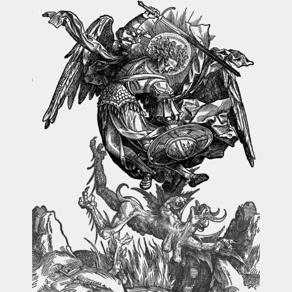 St Michael over a grey ground Thumbnail