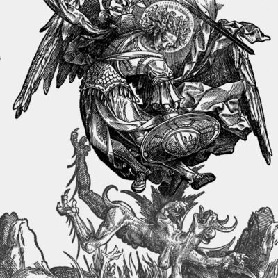 St Michael over a grey ground Thumbnail